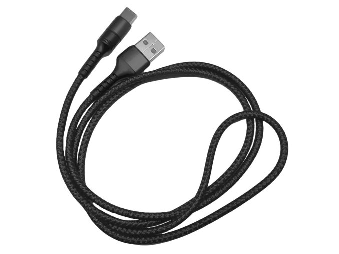 rychlonabijeci kabel usb c 5a black opleteny