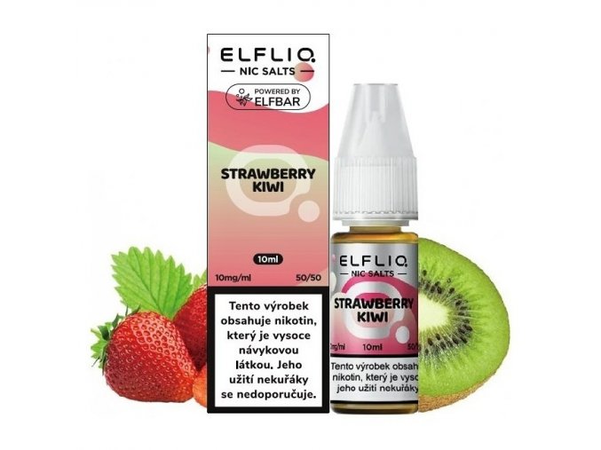 Elf Bar Elfliq - Salt e-liquid - Strawberry Kiwi - 10ml - 10mg, produktový obrázek.