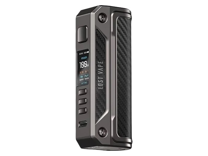 Lost Vape Thelema Solo - Elektronický Grip - 100W - Gunmetal Carbon Fiber, produktový obrázek.