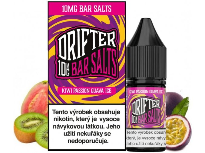 Liquid Drifter Bar Salts Kiwi Passionfruit Guava Ice 10ml - 10mg