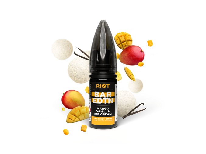 E-liquid Riot BAR EDTN Salt 10ml / 5mg: Mango Vanilla Ice Cream (Mangovo-vanilková zmrzlina)