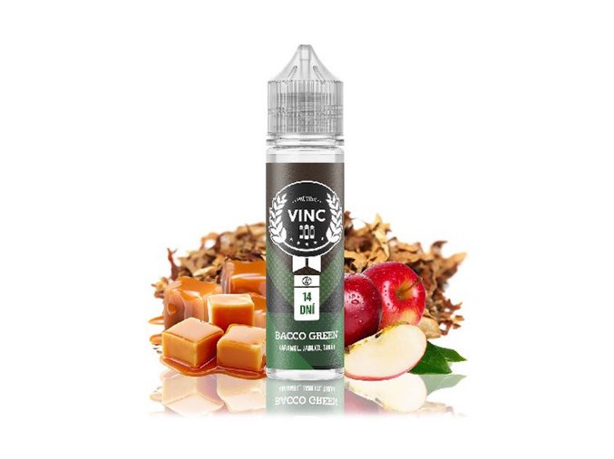 Příchuť VINC S&V: Bacco Green (Tabák s jablkem a karamelem) 12ml