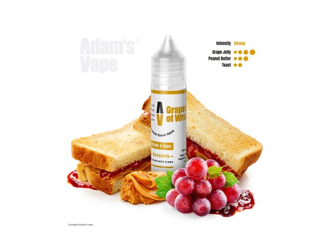 Příchuť Adams vape S&V: Grapes of Wrath (Toast s burákovým máslem a hroznovým jamem) 12ml