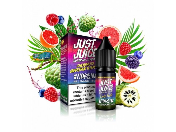 Just Juice Salt - E-liquid - Cherimoya Grapefruit & Berries (Cherimoya, grapefruit a bobule) - 11mg, produktový obrázek.