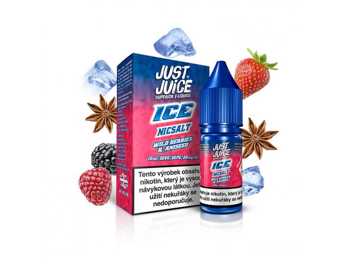 Just Juice Salt - E-liquid - ICE Wild Berries & Anissed (Ledové lesní ovoce s anýzem) - 11mg, produktový obrázek.