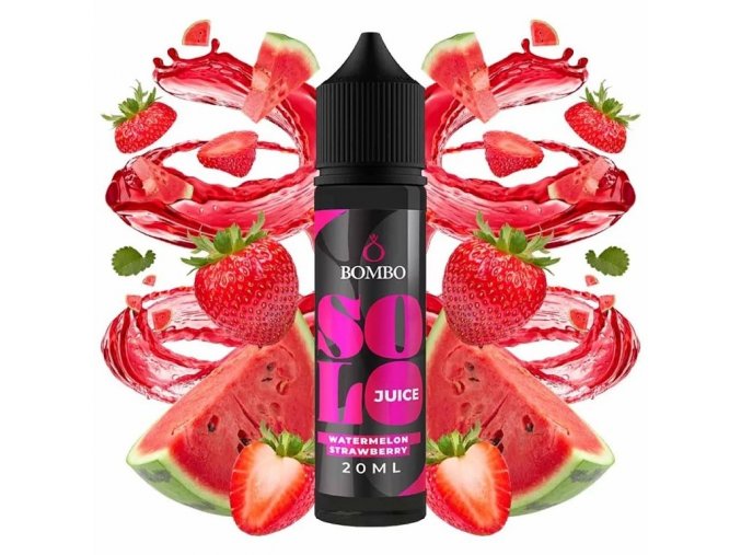 Bombo - Solo Juice - S&V - Watermelon Strawberry (Meloun a jahoda) - 20ml, produktový obrázek.