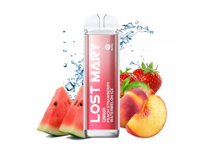 Lost Mary - QM600 - Peach Strawberry Watermelon ICE - 20mg, produktový obrázek.