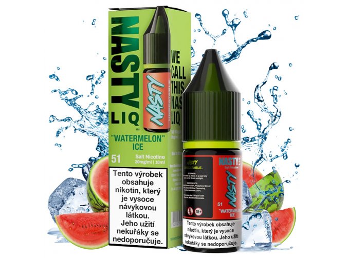 Nasty LIQ - Salte e-liquid - Watermelon ICE - 10ml - 20mg, produktový obrázek.
