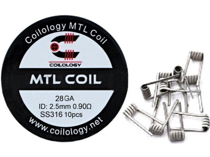 Coilology MTL předmotané spirálky SS316 0,9ohm 28GA 10ks