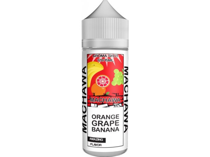 Příchuť MACHAWA Shake and Vape 15ml Orange, Grape and Banana