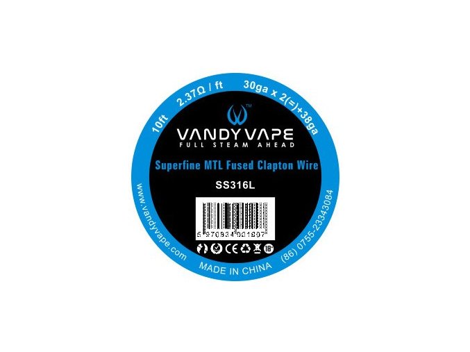 Vandy Vape Superfine MTL Fused Clapton odporový drát SS316 3m
