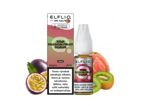 E-liquid Elfliq Salt 10ml / 10mg: Kiwi Passion Fruit Guava (Kiwi, marakuja a guava)