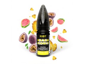 E-liquid Riot BAR EDTN Salt 10ml / 20mg: Guava Passionfruit Pineapple (Guava, marakuja a ananas)