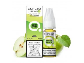 Elf Bar Elfliq - Salt e-liquid - Sour Apple - 10ml - 10mg, produktový obrázek.