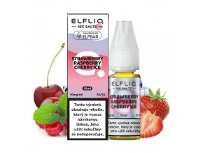 Elf Bar Elfliq - Salt e-liquid - Strawberry Raspberry Cherry ICE - 10ml - 10mg, produktový obrázek.
