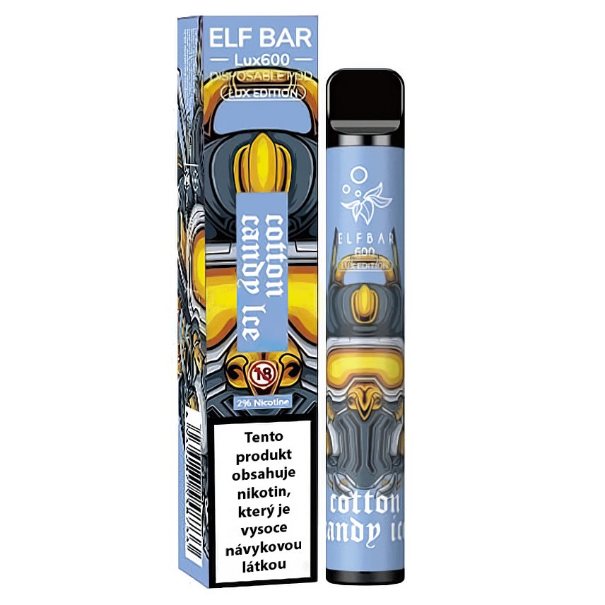 Elf Bar 600 Lux Edition - 20mg - Cotton Candy ICE (Sladké bonbóny s mentolovým nádechem)