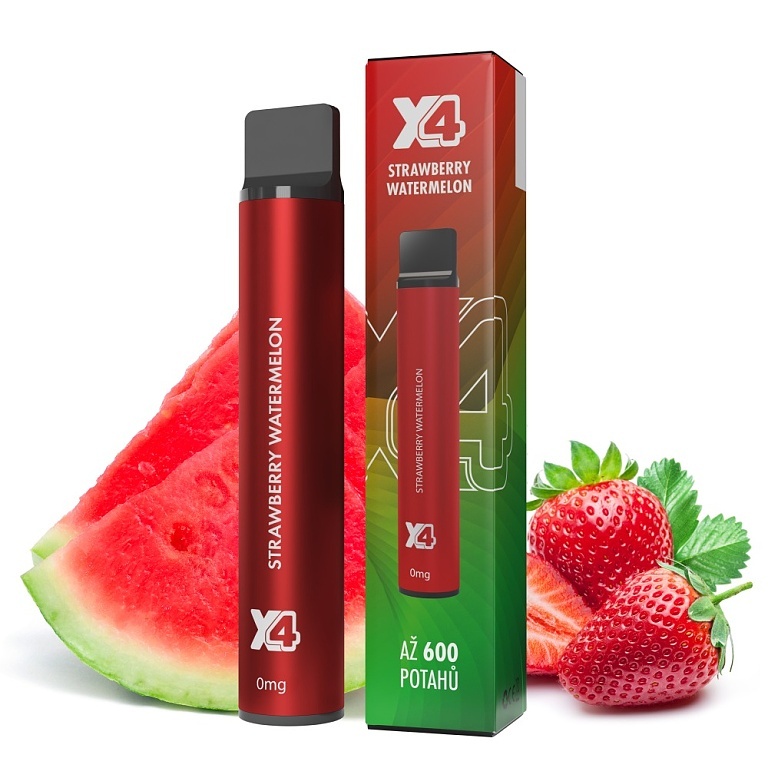 X4 Bar Zero Strawberry Watermelon 0 mg 600 potáhnutí 1 ks