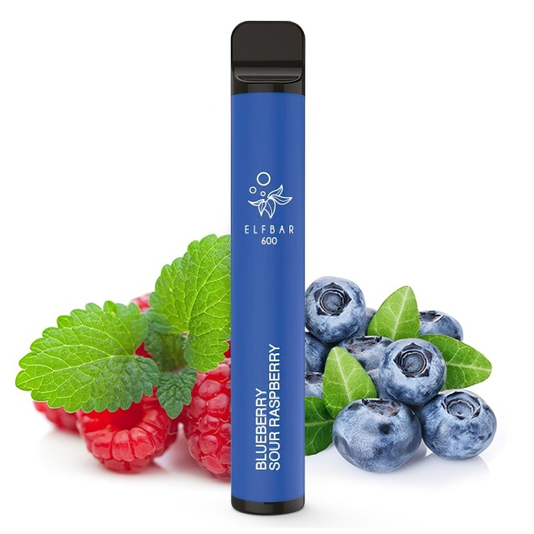 Blueberry Sour Raspberry (Borůvka s malinou) - Elf BAR - ZERO - jednorázová e-cigareta