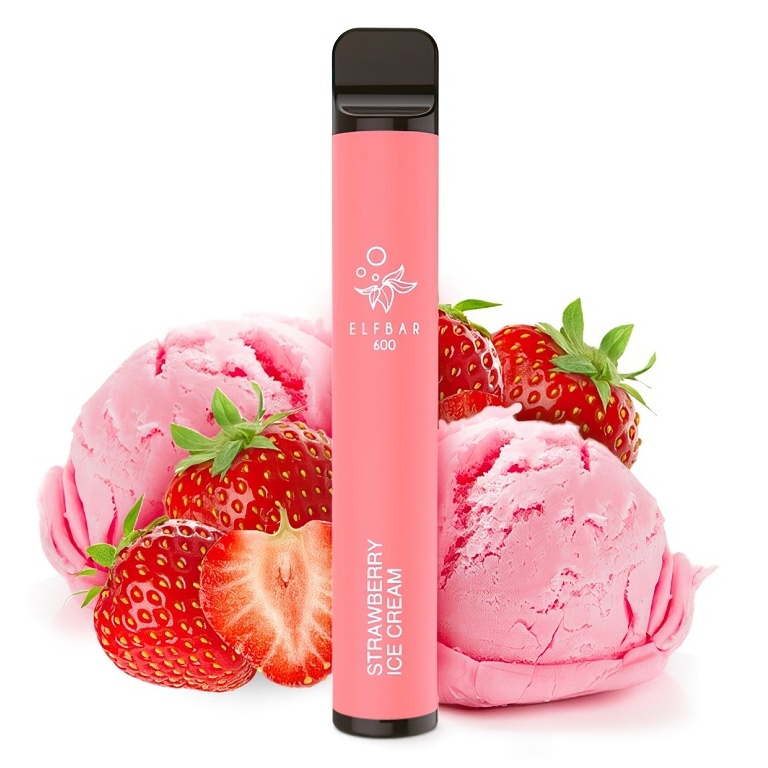 Strawberry ICE Cream (Jahodová zmrzlina) - Elf BAR - ZERO - jednorázová e-cigareta