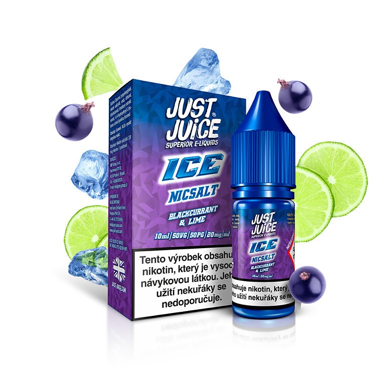 Just Juice Salt - E-liquid - ICE Blackcurrant & Lime (Ledový černý rybíz s limetkou) - 20mg