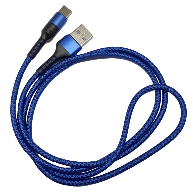 Rychlonabíjecí kabel - USB-C - 5A - 1m - Blue opletený