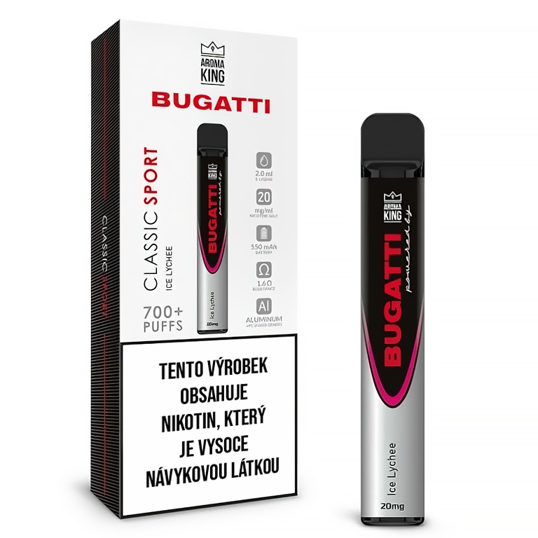 AROMA KING BUGATTI CLASSIC SPORT LYCHEE ICE 20 MG 700+ POTAŽENÍ 1 KS