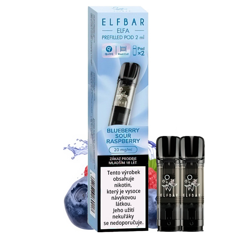 Elf Bar ELFA cartridge 2Pack Blueberry Sour Raspberry 20 mg
