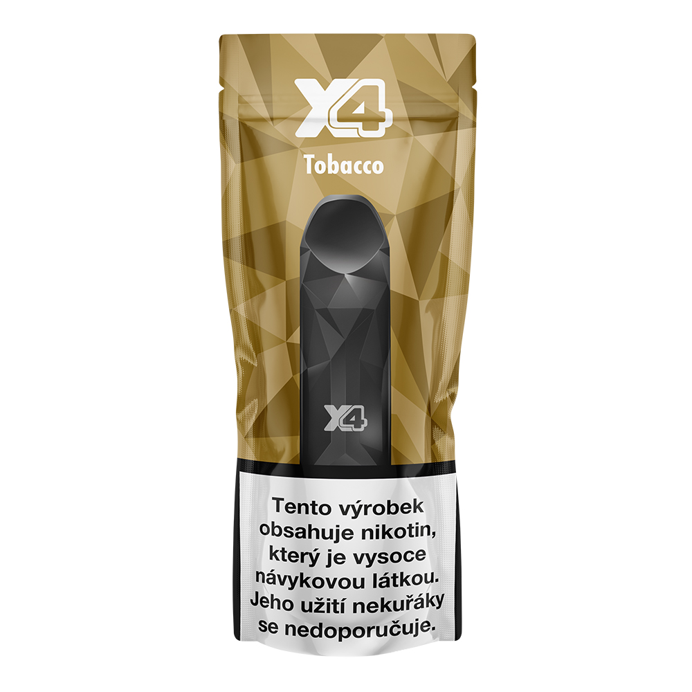 X4 jednorázová e-cigareta 260mAh Tabák 1 ks