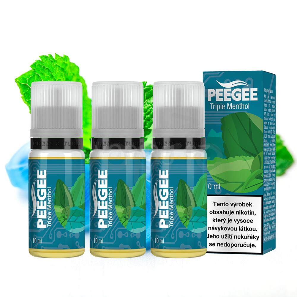 PEEGEE Trojitý mentol 3 x 10 ml 12 mg