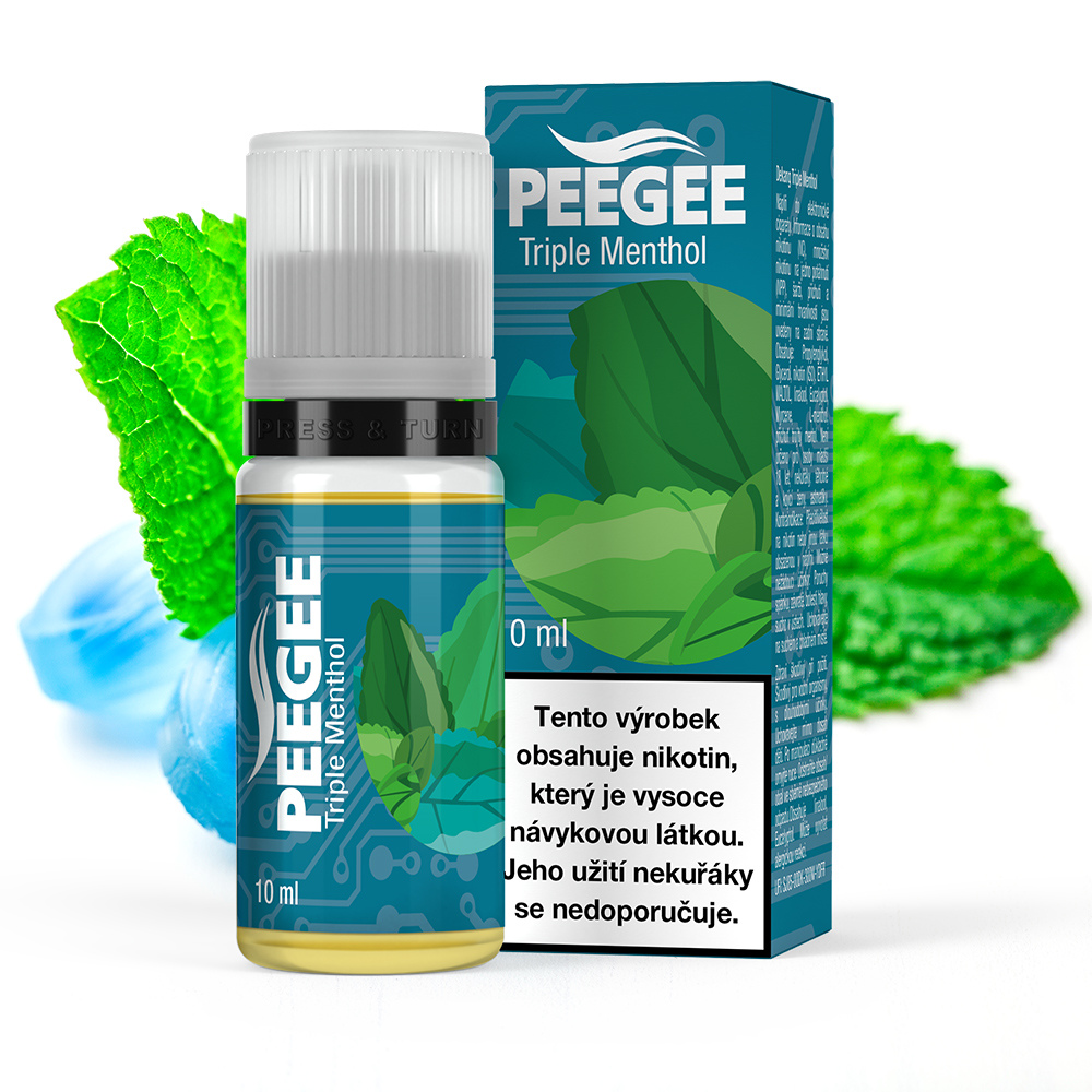 PEEGEE Trojitý mentol 10 ml 12 mg