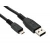 Univerzální USB-MICRO USB kabel černý, produktový obrázek.
