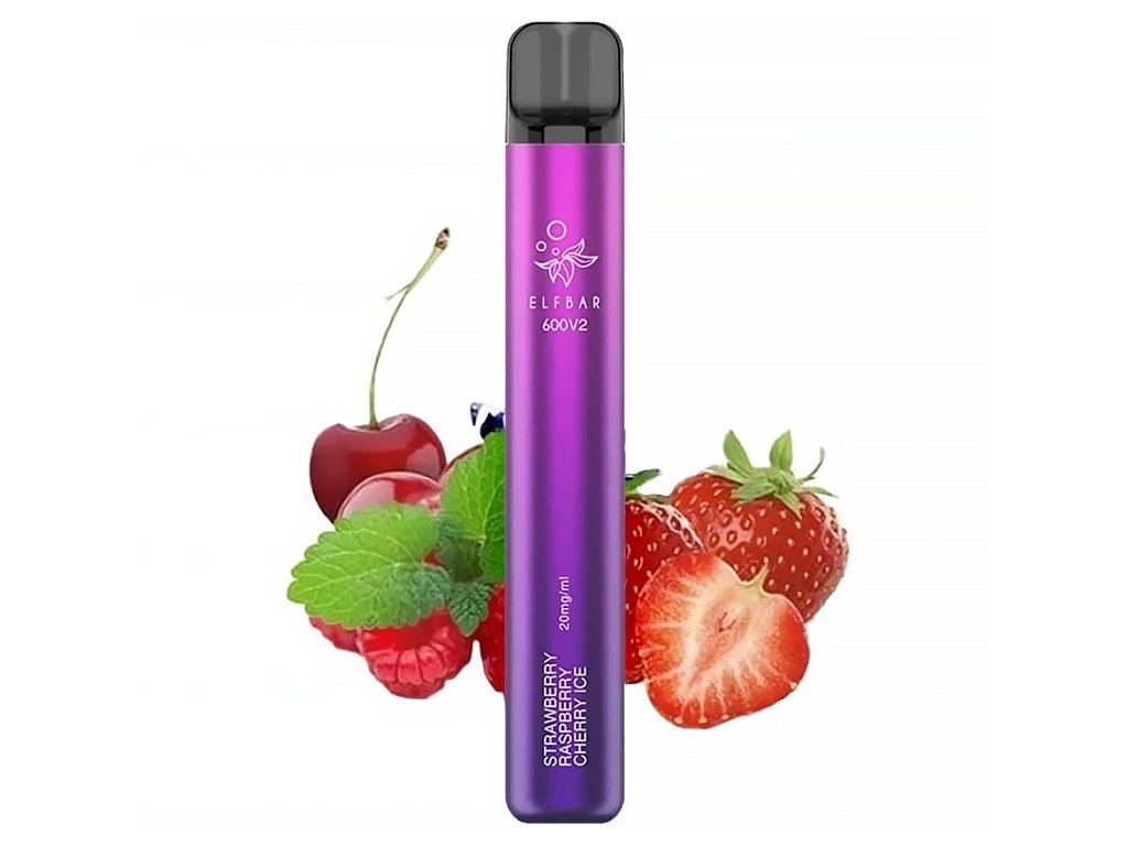 228840 elf bar 600 v2 20mg strawberry raspberry cherry ice jahoda malina tresen produktovy obrazek