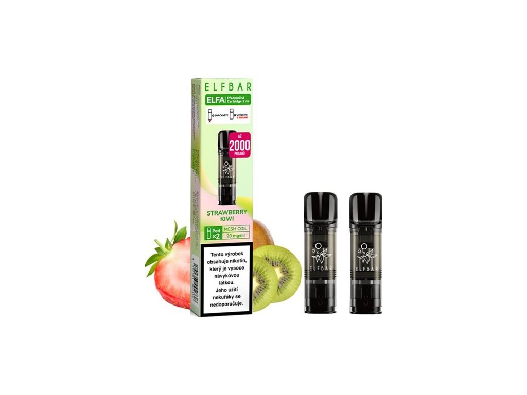 elf bar elfa pods cartridge 2pack strawberry kiwi 20mg