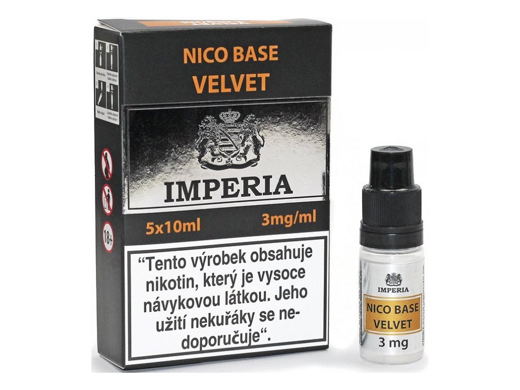 nikotinova baze imperia velvet pg20 vg80 5x10ml 3mg
