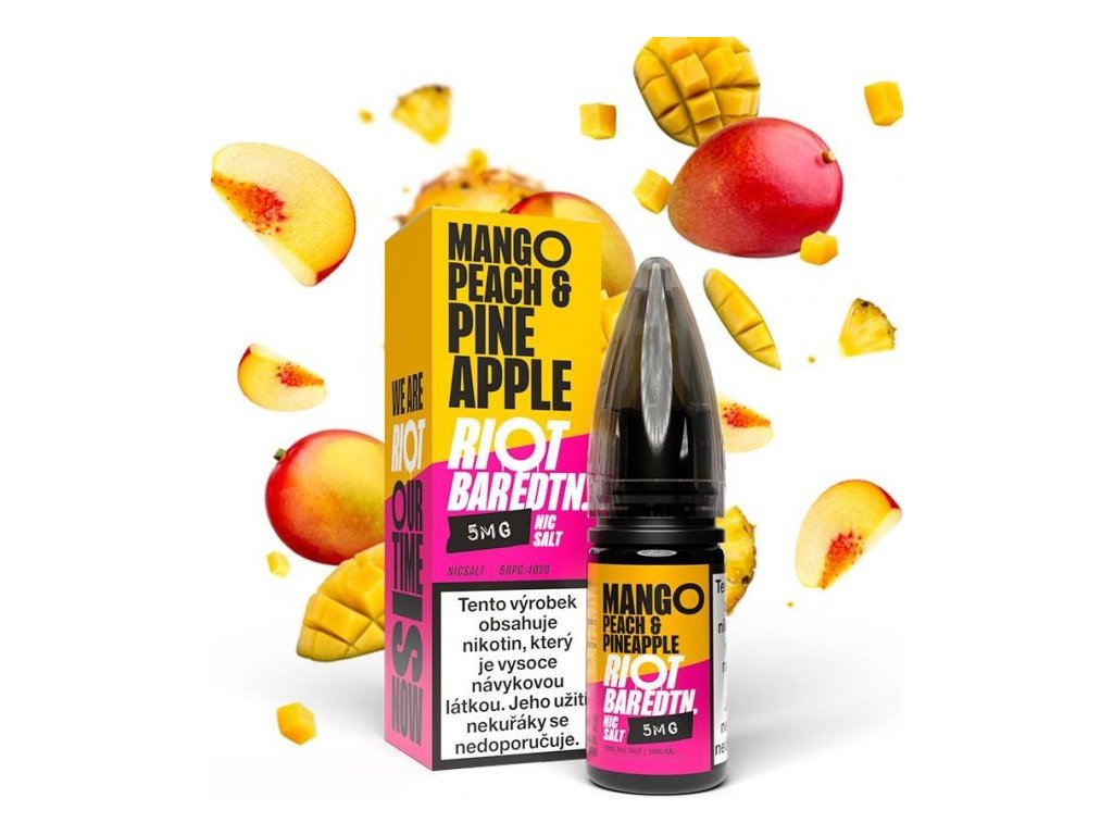 liquid riot bar edtn salt mango peach pineapple mango broskev a ananas 10ml 20mg