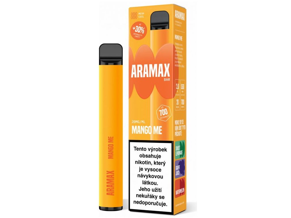 Aramax Bar 700 elektronická cigareta Mango Me 20mg