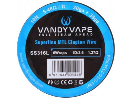 Vandy Vape Superfine MTL Clapton odporový drát SS316 3m