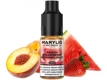 Liquid MARYLIQ Nic SALT Peach Strawberry Watermelon Ice 10ml - 20mg