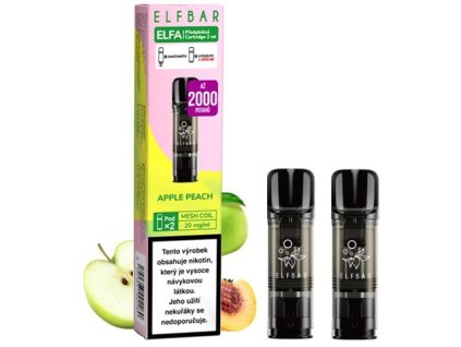 elf bar elfa pods cartridge 2pack apple peach 20mg