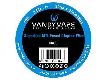 Vandy Vape Superfine MTL Fused Clapton odporový drát Ni80 3m