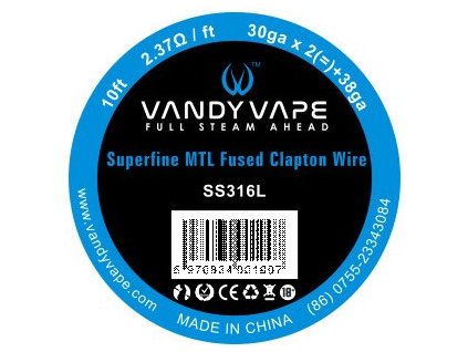 Vandy Vape Superfine MTL Fused Clapton odporový drát SS316 3m