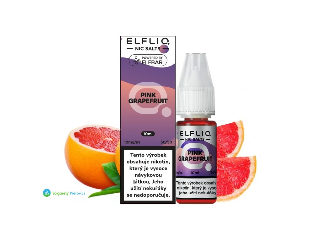 liquid elfliq nic salt pink grapefruit 10ml 10mg
