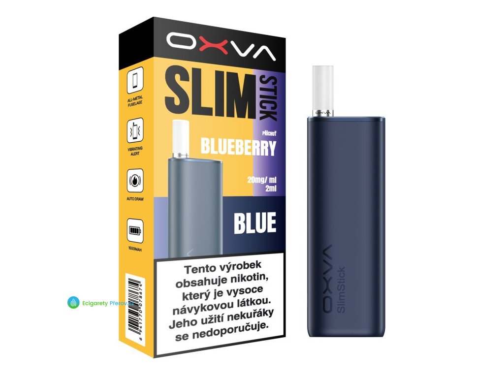 oxva slimstick elektronicka cigareta 1500mah blueberry 20mg blue color