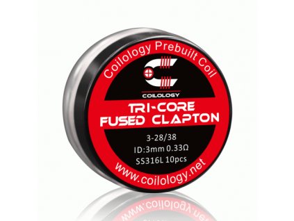Coilology TRI-CORE Fused Clapton předmotané spirálky SS316 0,33ohm 10ks