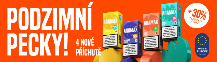 Aramax představuje vynikající prémiové náplně, Ty v sobě kombinují jedinečné a bohaté příchutě, které vám v ústech vykouzlí netušené potěšení.
