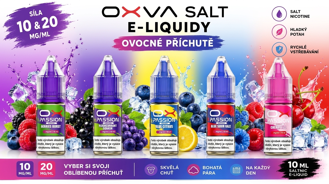 Objevte svět chutí s Oxva liquidy! 🍭 Tyto prémiové e-liquidy jsou navrženy tak, aby poskytovaly nezapomenutelný zážitek z vapování.