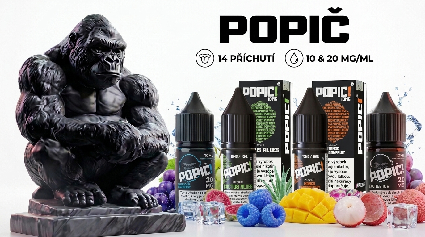 Nová kolekce náplní Popič! Salt láká na výtečné ovocné náplně pro každodenní vaping.