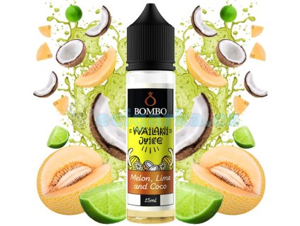 prichut bombo wailani juice sv 15ml melon lime and coco cukrovy meloun limetka a kokos