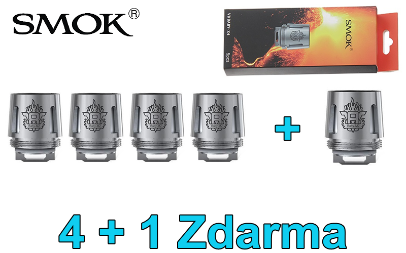 Levně (Akce) Žhavící hlava Smok TFV8 Baby M2/X4 4+1 zdarma Odpor: 0,15ohm (M2)