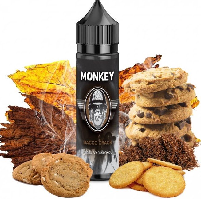 Levně Příchuť Monkey Shake and Vape 10/60ml Bacco Crack (Tabák a sušenka)